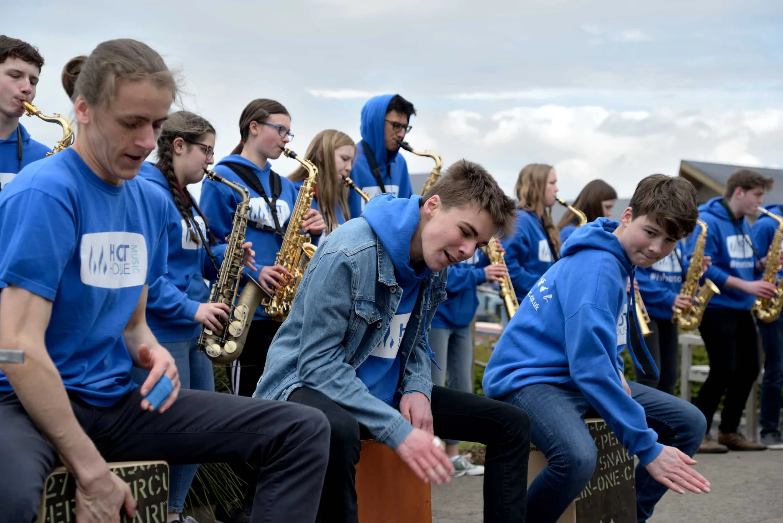 Saxophonix learn their trade through Hot House Music and have performed for the first time at Cherry Tree Hill Primary School following the relaxation of coronavirus restrictions.