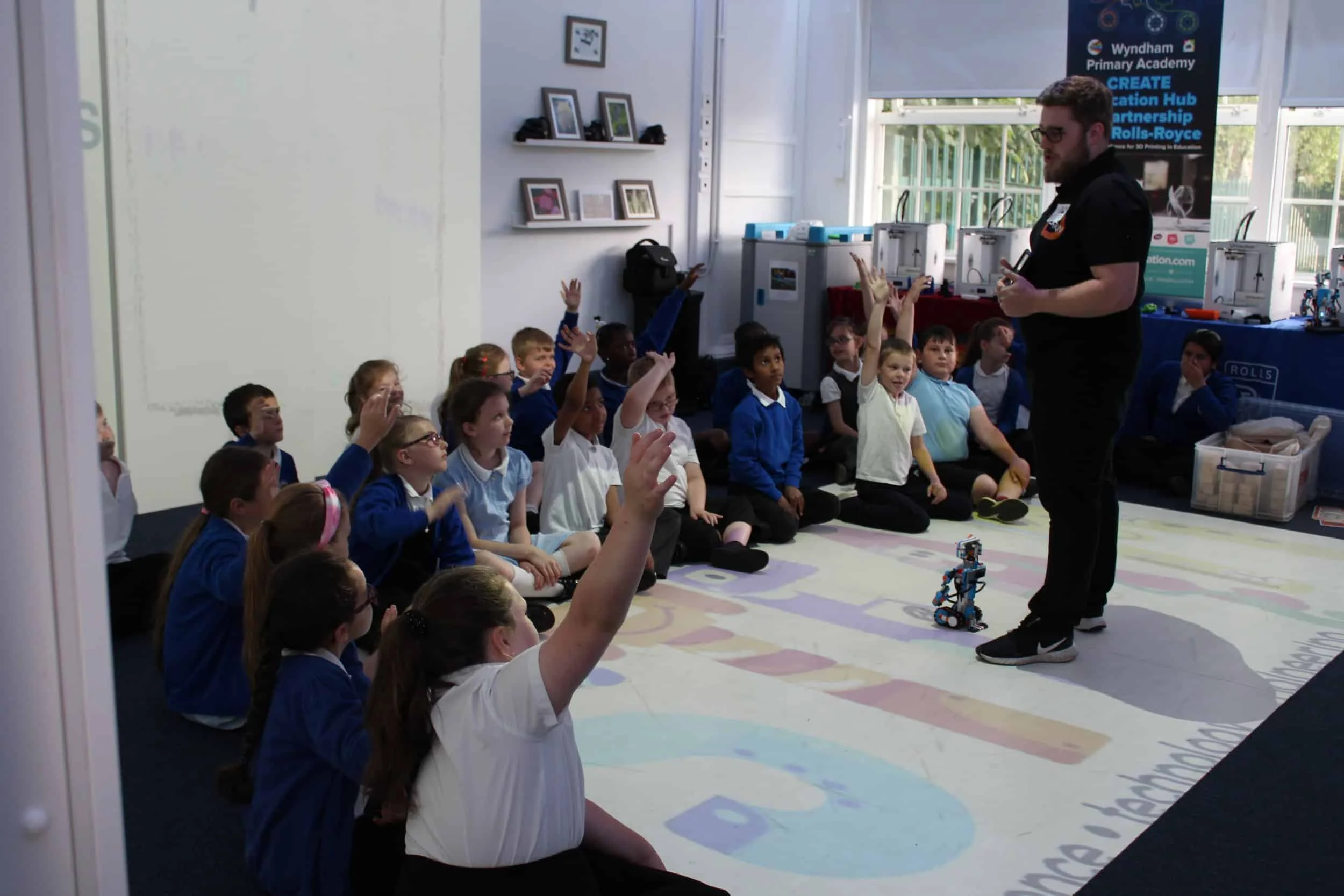 Primary school pupils at Wyndham Spencer Academy enjoy a robotics session being delivered by Learn By Design as part of the Our Future project