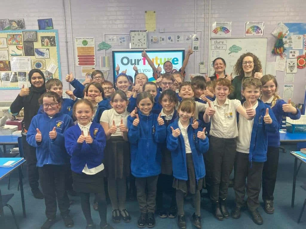 Pupils from Hartshorne CofE Primary School welcomed special guests as part of their Yes I Can careers assembly