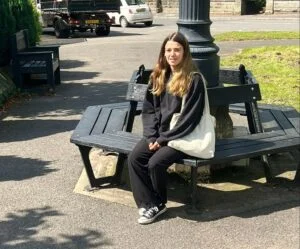 India Sutherland on one of the new TDP benches in Darley Dale