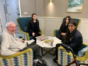 Aamirah McKean, Erin Baggaley, Kalpriya Dani and Colin Bayley enjoying some crafts