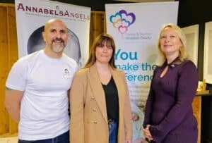 From left, Simon Hancox, founder of Annabel’s Angels, Rachel Hayward, chair of Annabel’s Angels, and Jill Matthews, chief officer for the Derby & Burton Hospitals Charity.