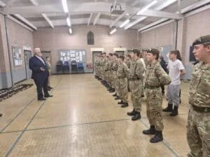 Malcolm Prentice, of MTMS, with the Derbyshire Army Cadet Force