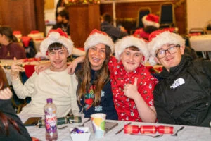 Young care leavers enjoying the Christmas Party