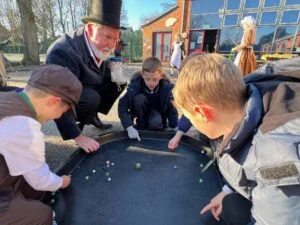 Pupils at Sale and Davys enjoying some old fashioned games