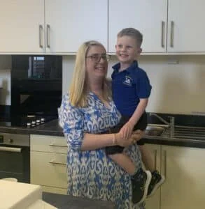 Kirsty Griffiths of Lubrizol with son Ben, who attends Swanwick Pre-school