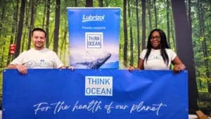 Hugo Valdez-Vera, founder of Think Ocean charity, at its UK headquarters in Derby with Tamika Martin, director of Culture Deluxe, a UK promotions firm which is helping the charity to spread the word.