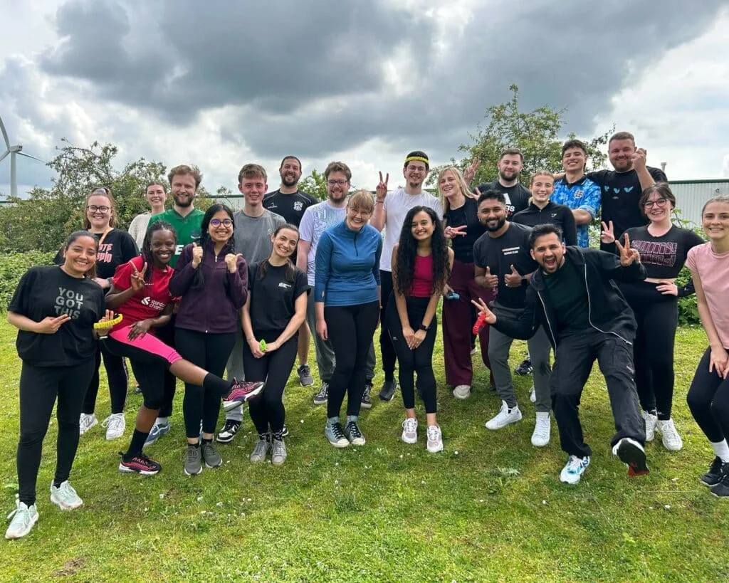 Staff at Derby digital marketing agency JDR Group took each other on at a three-legged race and an egg-throwing competition when they held an old-school sports day as part of Mental Health Awareness Week.