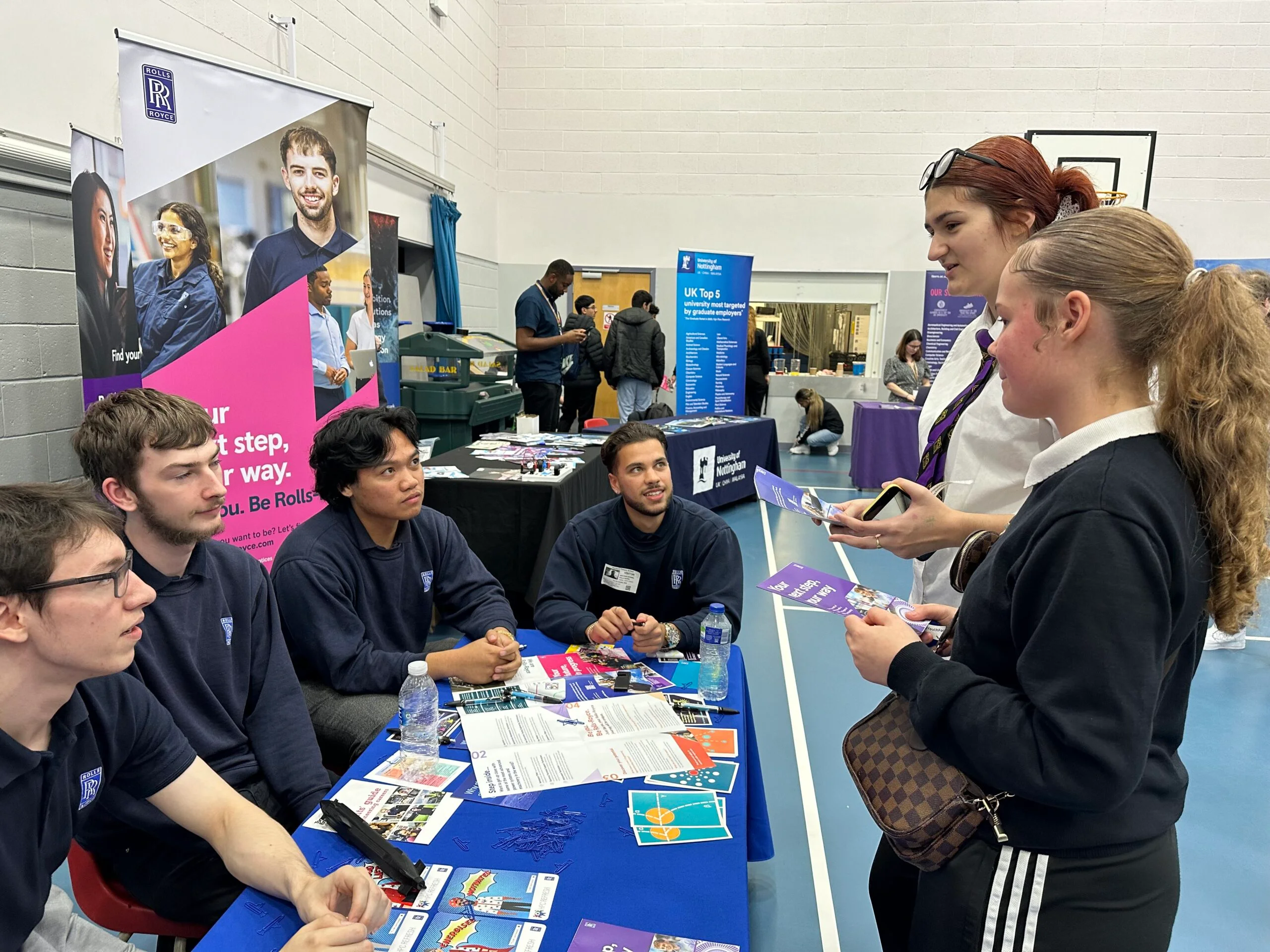 Representatives-from-Rolls-Royce-advising-pupils-at-The-Bemrose-School