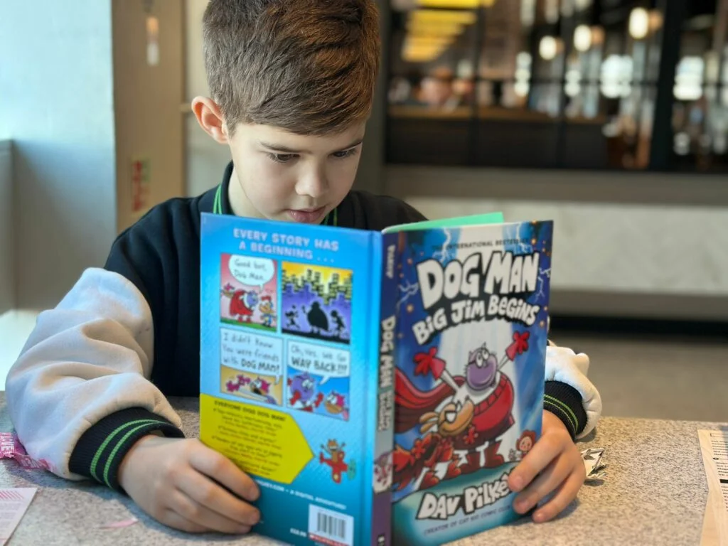 Archie Elton gets stuck into Dog Man by Dav Pilkey - our writer Sarah-Louise's recommended bedtime read.