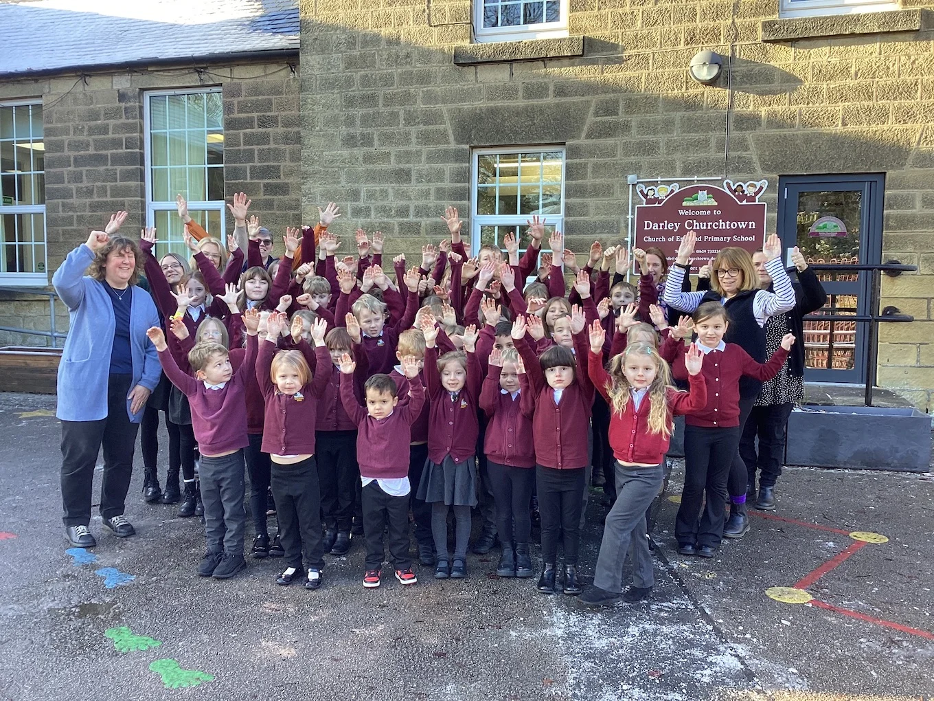 Pupils from Darley Churchtown school celebrate 'GOOD' Ofsted report