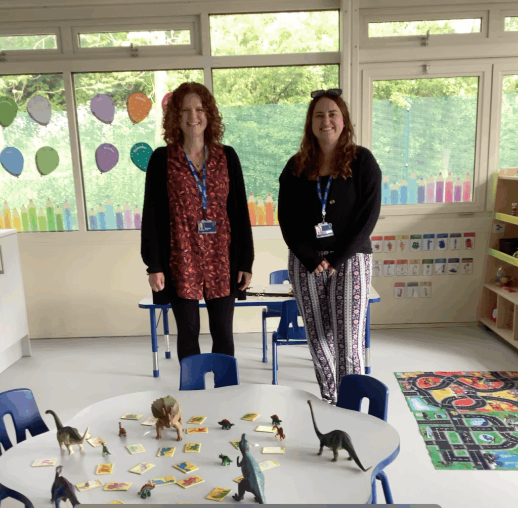 Two staff at the Enhanced Resource Facility at Borrow Wood Primary School in Spondon