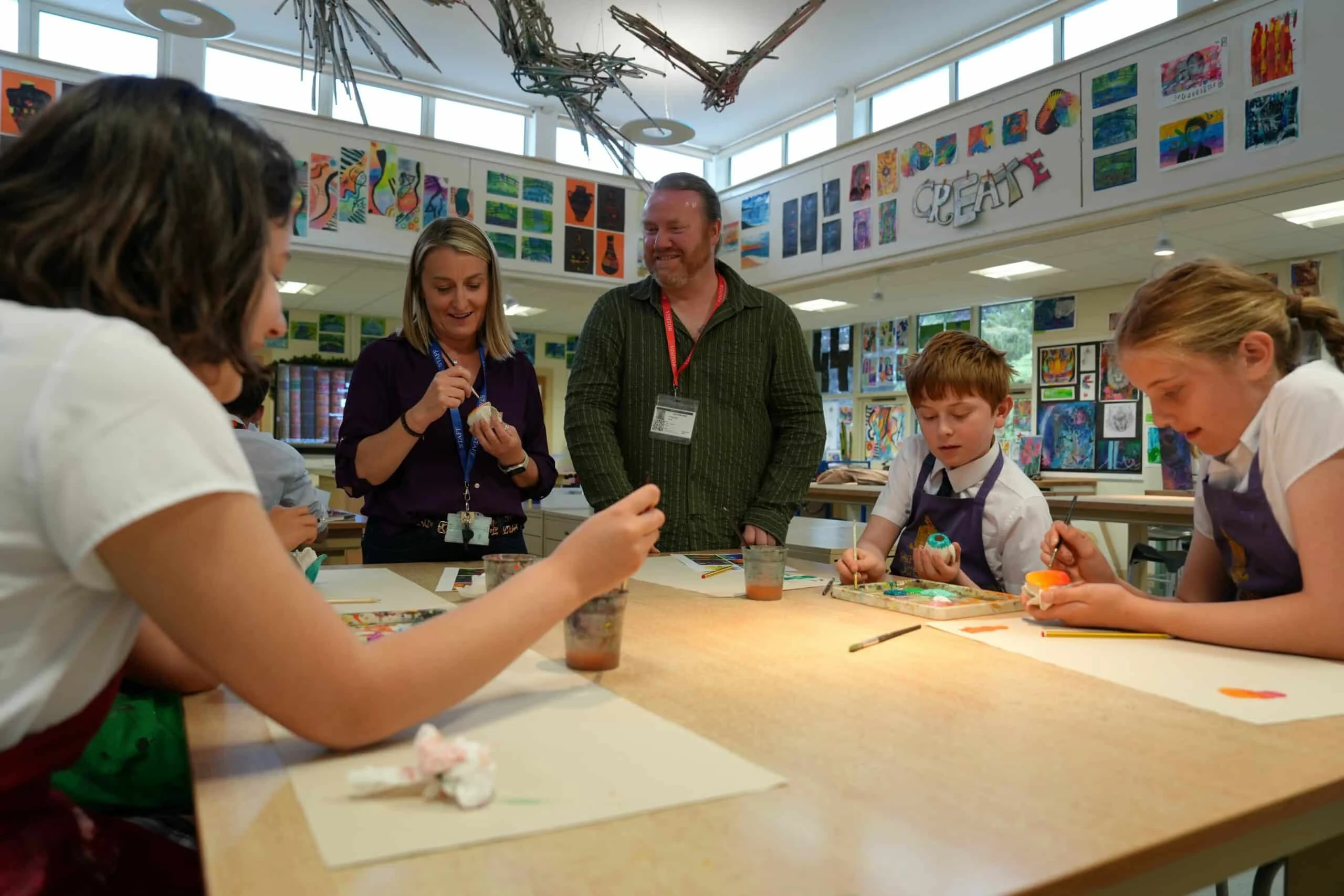 Repton students and teacher with Paul Cummins