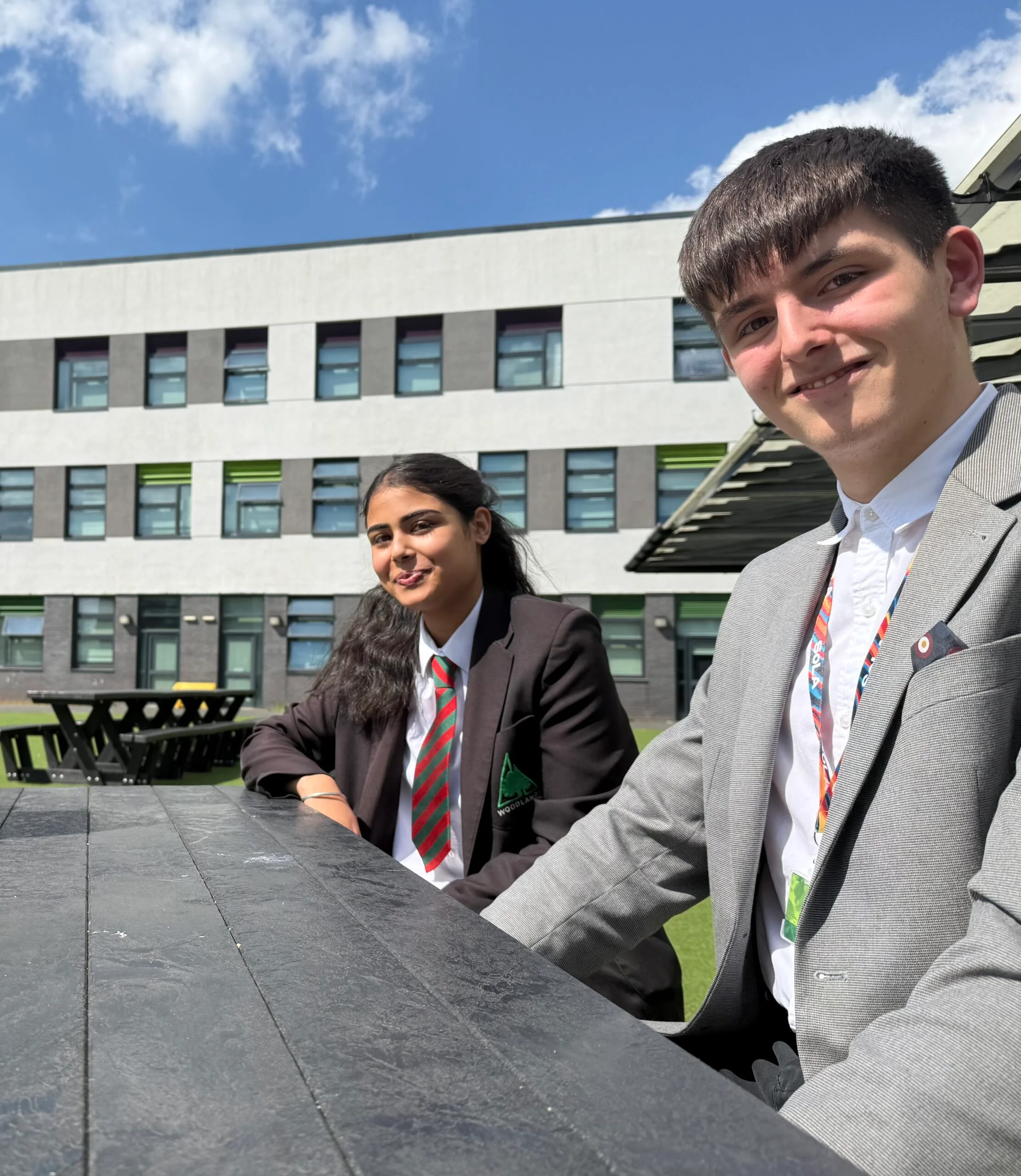 Asha and Jacob at Allestree Woodlands School