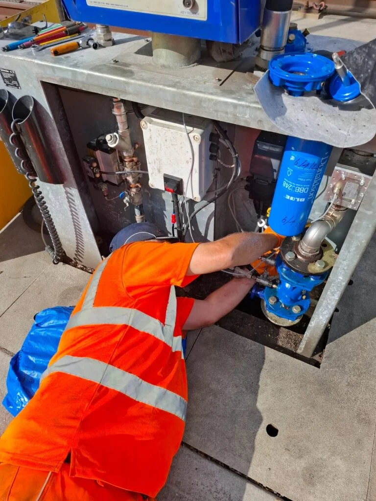 Dave working on an MTMS rail depot