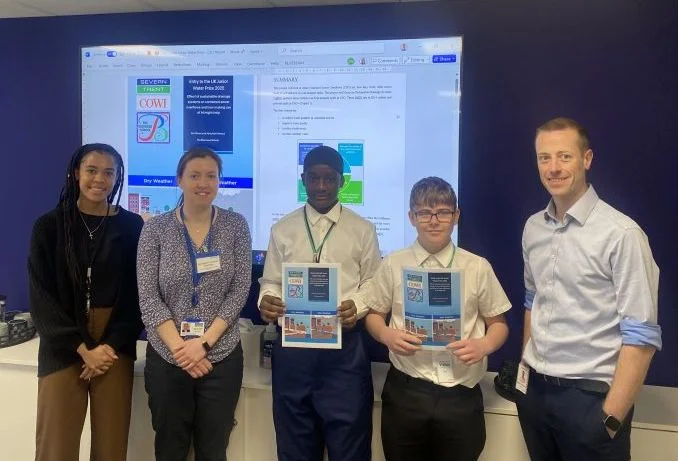 Zak Wood and Abdullahi Hamza from The Bemrose School, created an innovative presentation exploring how artificial intelligence (AI) could be used to reduce combined sewer overflow (CSO) spills